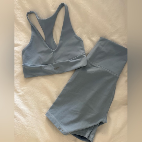 SET Active Other - SET Active Light Blue Sports Bra & Shorts Set